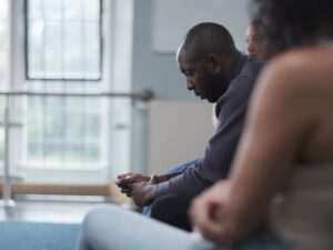 People in group therapy session